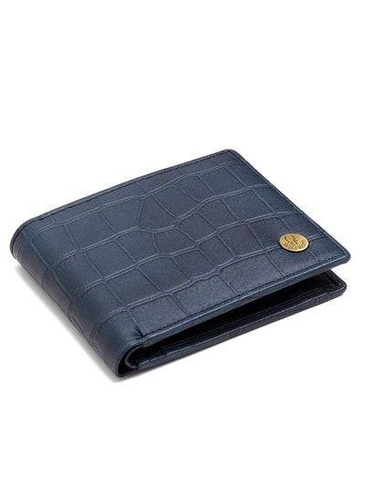 اشتري Blue Leather Wallet for Men I Ultra Strong Stitching I 6 Card Slots I 2 Currency & 2 Secret Compartments I 1 Coin Pocket في الامارات