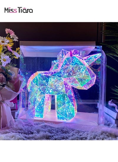 اشتري Creative Colorful Luminous Unicorn Children's Room Lighting Decoration Lamp Creative Party Decoration Holiday Gift في الامارات