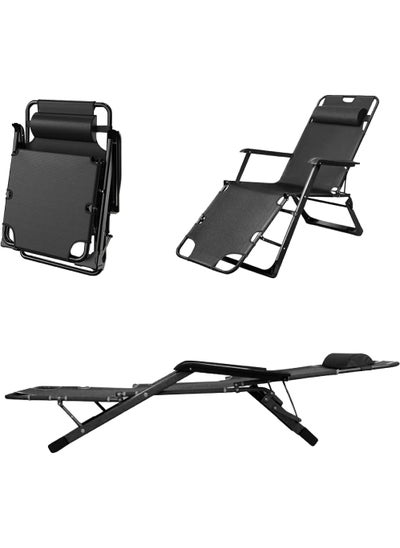 Buy Folding Chaise Lounge Chair Outdoor Patio Pool Beach Lawn Recliner Reclining Zero Gravity Lounge Chair Beach Sunbath Chair in UAE