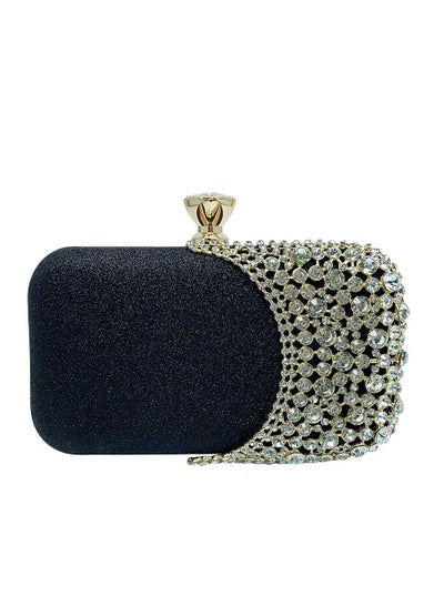 Buy Rhinestone Clutch Bag with Crystal  Clasp Women Evening Handbag Formal Party Purse in UAE