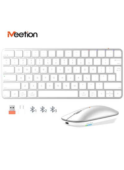 اشتري Meetion Wireless Ultra-thin Apple Keyboard and Mouse Combo ikey C210 Ingenious Spatial Economy Aesthetic Sobriety Redefined Universal Synchronization Protocol (Silver) في الامارات