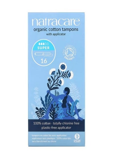 Buy Organic Cotton Tampons with Applicator Super 16 Tampons in UAE