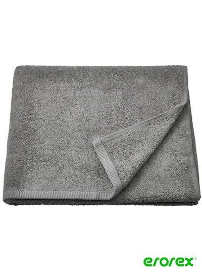 Buy Bath towel grey 70x140 cm in Saudi Arabia