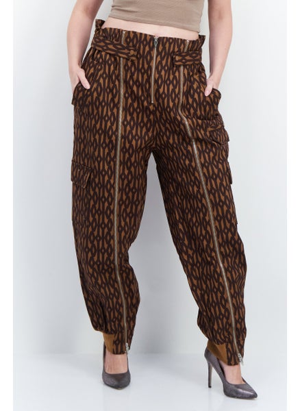 اشتري Women Sportswear Fit Abstract Print Outdoor Pant, Brown في الامارات