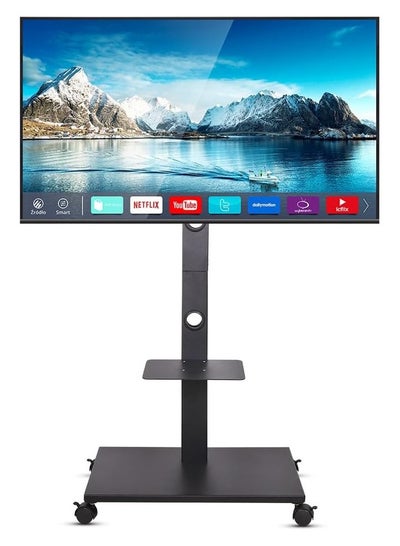 Buy Floor TV Stand with Wheels For 32-65 Inch TV, Moveable Mobile TV & Media Trolley, For Home Office Conference Room Teaching in UAE