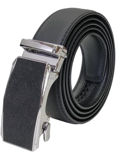 اشتري Mens Autolock Leather Belt - Ratchet Dress Belt with Auto Lock for Perfect Fit (34, Shine Black) في الامارات