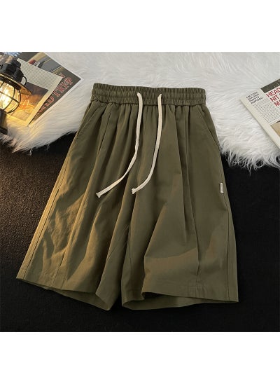 اشتري Summer Retro Solid Color Unisex Cargo Shorts D2314 Green في الامارات