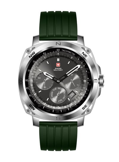 Buy Swiss Military Dom 4 Smartwatch - 1.43" AMOLED, Call Features, Multi Language, Heart Rate/BP/Oxygen Level Monitoring, Wireless Charging, 5-7 Days Battery Life,IP67, Compatibility: iOS/Android- Green in UAE