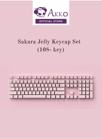 Buy Akko Sakura Jelly Pudding Keycaps Set 108-Key with OEM Profile Shine-Through for Mechanical Gaming Keyboard in UAE