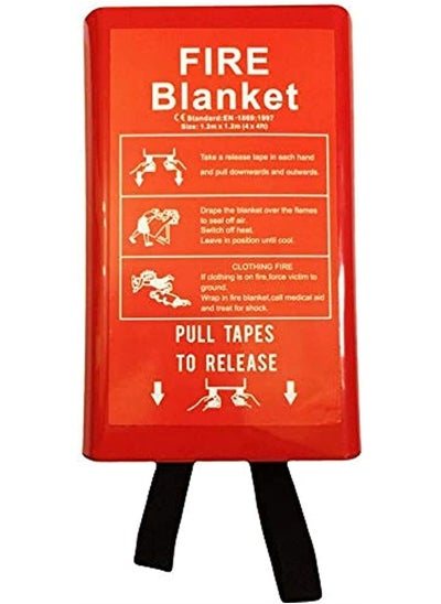 Buy Fire Blanket Fiberglass Fire Emergency Blanket Suppression Blanket Flame Retardant Blanket Emergency Survival Safety Cover for Kitchen Home House Car Office Warehouse (1.2M X 1.8M Box Type) in UAE