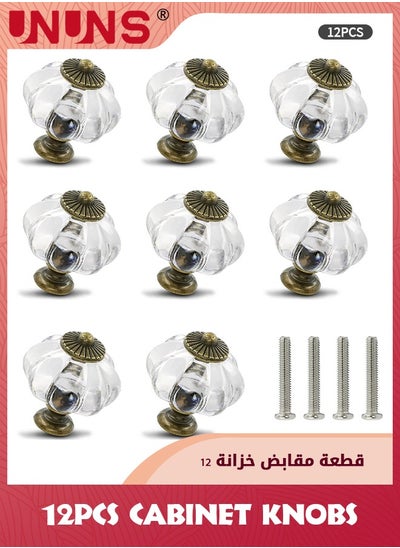 اشتري 12-Piece Cabinet Knobs,Pumpkin Cabinet Knobs,Retro Dresser Knobs With Screws For Closet Drawer Cupboard Cabinet And DIY Home Project في الامارات