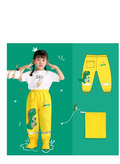 اشتري Children's Rain Pants Waterproof Trousers Boys And Girls Baby Cartoon Yellow في السعودية