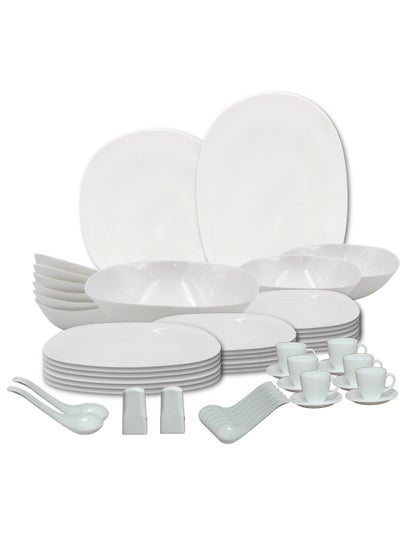 Buy Melrich 50 Piece Opalware Dinner Set 6 Dinner plate 6 Dessert plate 6 Soup Plate 6 Bowl 6 Soup spoon 6 Cup 6 Saucer 2 Salt Pepper Shaker 1 Serving Plate 1 Serving Bowl 2 Medium Bowl 2 Curry Ladle in UAE