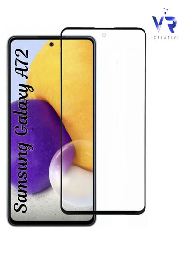 Buy Tempered Glass Screen Protector For Samsung Galaxy A72 Clear/Black in UAE