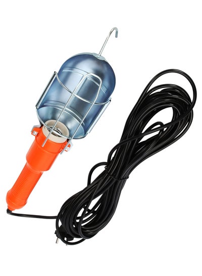 Buy Incandescent Work Light, Zinc Plated, Orange Silver, Work Light with Built-in Outlet and Metal Guard for Indoor and Outdoor Use. Ideal for Illuminating Construction Sites. in UAE