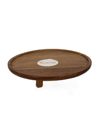 Buy Elegant Design Acacia Footed Server Dish Brown 32 x 5 cm PS20532A in Saudi Arabia