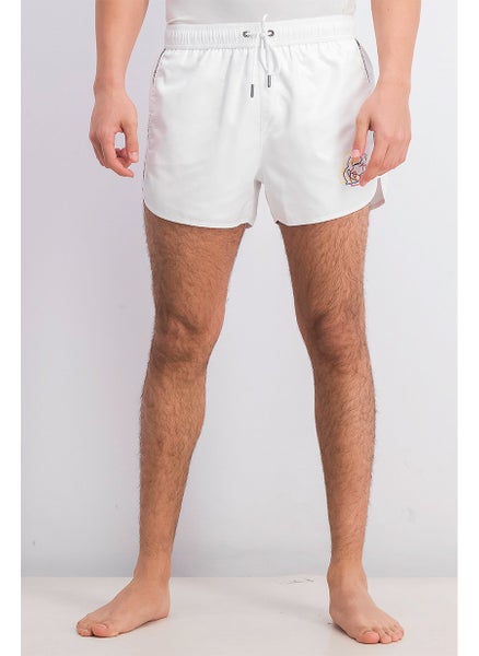 Buy Men Multicolor Face Board Short, White in Saudi Arabia