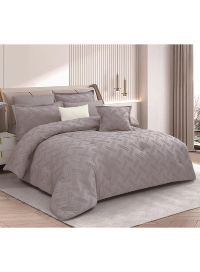 Buy HOURS Plain Comforter Set with a sophisticated pattern 4 Pieces single Size in Saudi Arabia