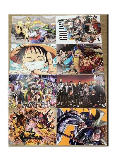 Buy 8 Pcs One Piece Cartoon Posters Set For Home Decoration in Saudi Arabia