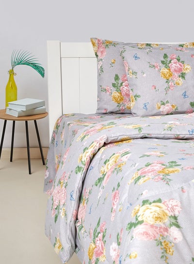 اشتري 4-Piece Jasmine Blossom Printed Design 144 TC Poly Cotton King Comforter Set في الامارات