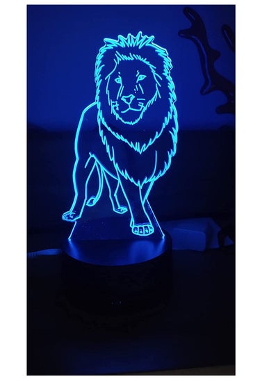 اشتري Lion Acrylic 3D Lamp Gifts, 3D Illusion Night Lights USB LED Table Lamp Home 3D Arts Lamp Birthday Gifts for Father, Boss, Men - 7 Colors Changing Bedroom Decorative Gifts في الامارات