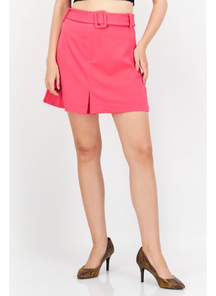 اشتري Women Solid Basic Mini Skirt, Pink في السعودية