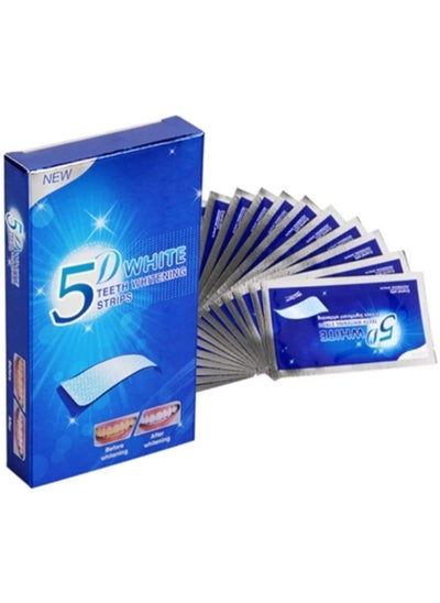 اشتري 5D White Whitestrips Teeth Whitening Strips Set 10-Piece في مصر