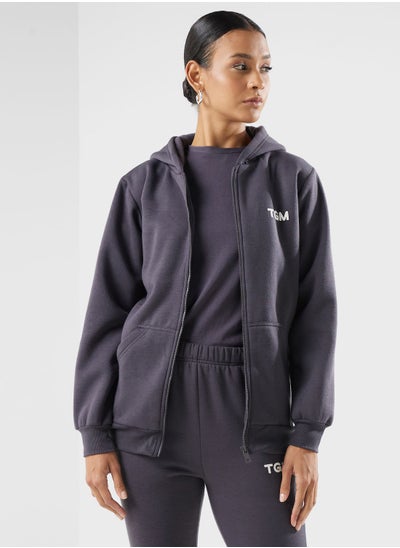 Buy Lounge Regular Zip Hoodie in UAE