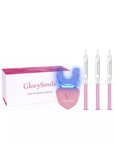 اشتري Teeth Whitening Light Kit 6X LED Lights Accelerator + 3V Lithium Battery 3 Gel Syringes Mouth Tray Enamel Safe Whitening Brightening Stain & Plaque Removal Unisex في الامارات