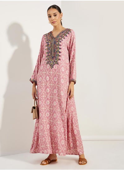 Buy Multi Dori Embroidery Jalabiya in Saudi Arabia