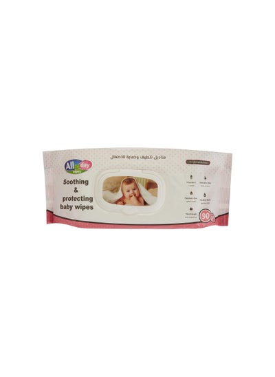 Buy Baby Wipes With Lid 90 Sheets in UAE