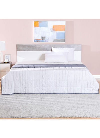 اشتري Joy Cotton Quilted Bed Spread King Size 100% Cotton  Ultra Soft And Lightweight Modern Bed Cover For Bedroom  L 200 X W 220 Cm  Grey في الامارات