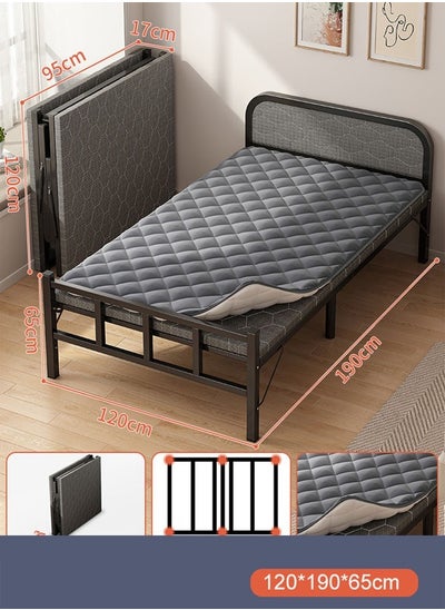 Buy Portable Foldaway household Simple Bed companion with Ice Silk Matress 120 cm in UAE