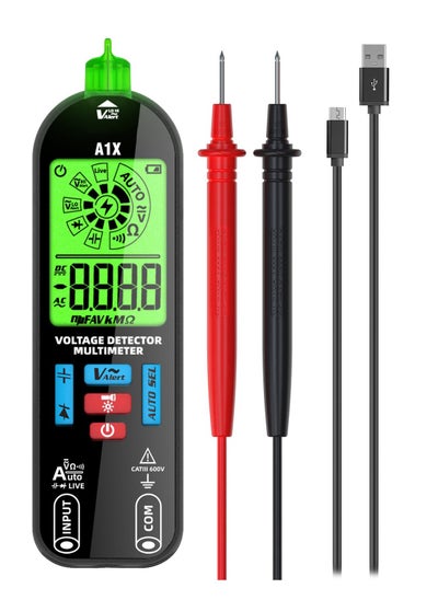 Buy Smart Digital Multimeter, Rechargeable Voltmeter, Capacitance Diode Current Resistance Continuity Frequency AC DC Voltage Tester in UAE