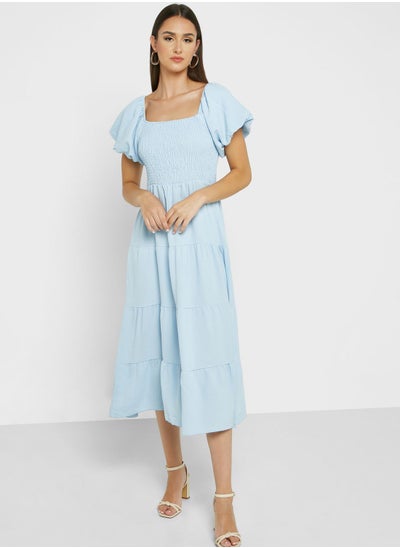 Buy Puff Sleeve Tiered Dress in Saudi Arabia