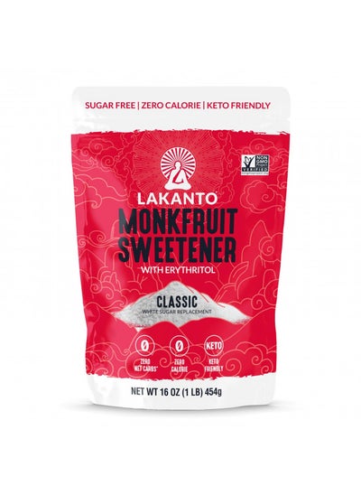 اشتري Lakanto Classic Monk Fruit Sweetener with Erythritol - White Sugar Substitute, Zero Calorie, Keto Diet Friendly, Zero Net Carbs, Baking, Extract, Sugar Replacement (Classic White - 1 lb) في الامارات