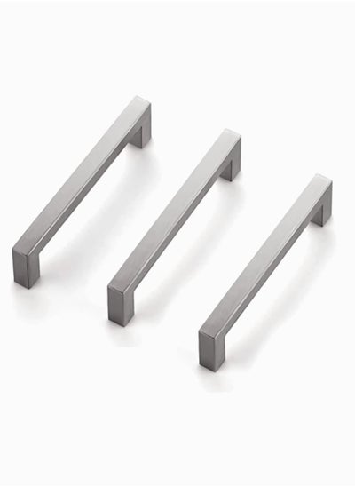 Buy Stainless Steel Handles, SYOSI 3 Pack 5 Inches Kitchen Cabinet Handles, Stainless Steel Drawer Dresser Hollow Pulls, Cupboard Square Bar Pulls Brushed in UAE