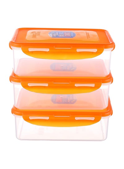 Buy 3-Piece Food Container Set Colour Lid Set Hpl817 in Egypt