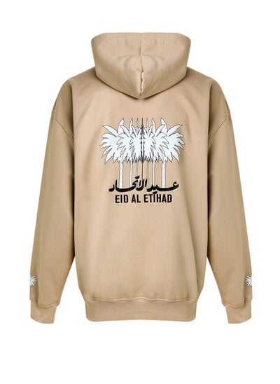 Buy Eid Al Etihad Palm Tree Hoodie- Beige in UAE