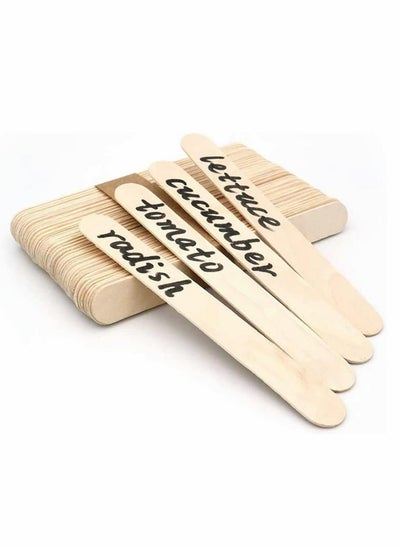 Buy 100 Pcs Wooden Craft Sticks Ice Cream Sticks, Natural Wood Popsicle Treat Pop for DIY Crafts, Kids Arts, Garden Plant Labels in Saudi Arabia