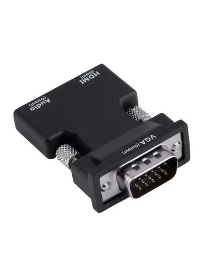 Buy HDMI Female To VGA Male Converter And Audio Adapter Black/Silver in Saudi Arabia