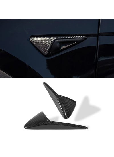 Buy Tesla Model 3 & Y Turn Signal Side Camera Protection Cover - 2PCS Real 3K Glossy Dry Carbon Fiber Accessories for Enhanced Durability and Style. in Saudi Arabia