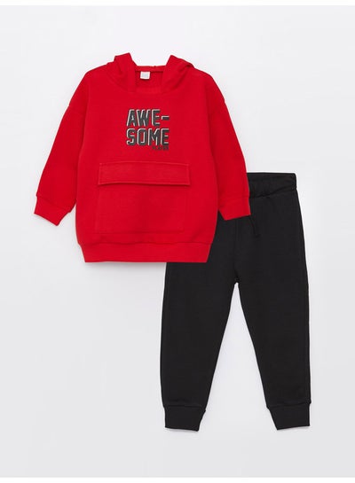 Buy Hooded Long Sleeve Baby Boy Sweatshirt and Pants 2-Pack Set in Egypt
