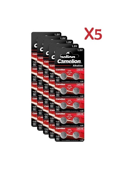 Buy Camelion Alkaline Button Cell Batteries Ag10 10 Pack X5 in Egypt