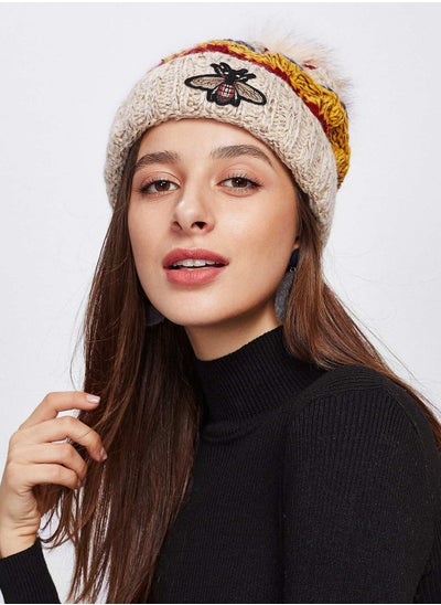 Buy Insect Patch Pom Pom Beanie in UAE