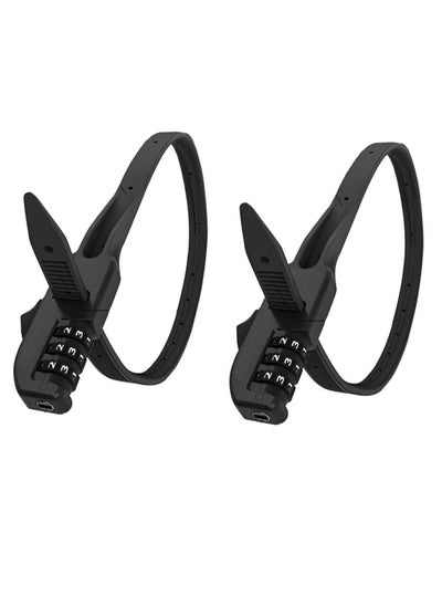 اشتري 2Pcs Zip Tie Bike Lock Lightweight Combination Bicycle Lock Small Cable Lock 3 Digit Security Tie Outdoor Equipment Cable Lock for Bikes Refrigerators Helmets Luggage Skis Black في الامارات