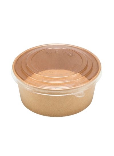 Buy Set Of 10 Kraft Paper Bowls 32 Oz With Lid in Saudi Arabia