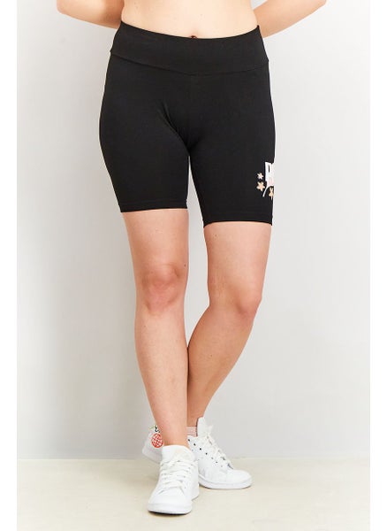 اشتري Women Sportswear Fit Floral Vibes Legging Short, Black في الامارات