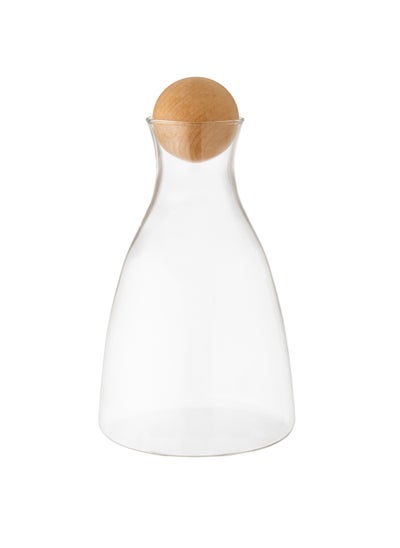 Buy Glass Jug For Water And Juice With Wooden Stopper 1.8 Litres in Saudi Arabia