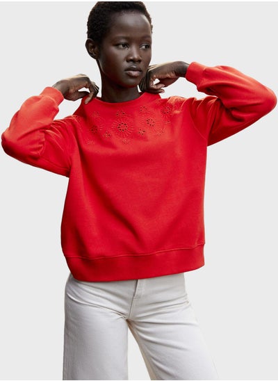 Buy Openwork Crew Neck Sweatshirt in UAE